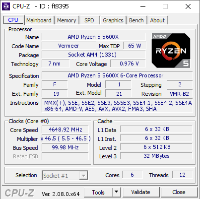 AMD Ryzen 5 5600X - 4