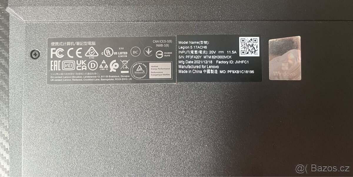 Herni otebook Lenovo Legion5-1,3”/RTX 3050/Ryzen/16GB/SSD - 4