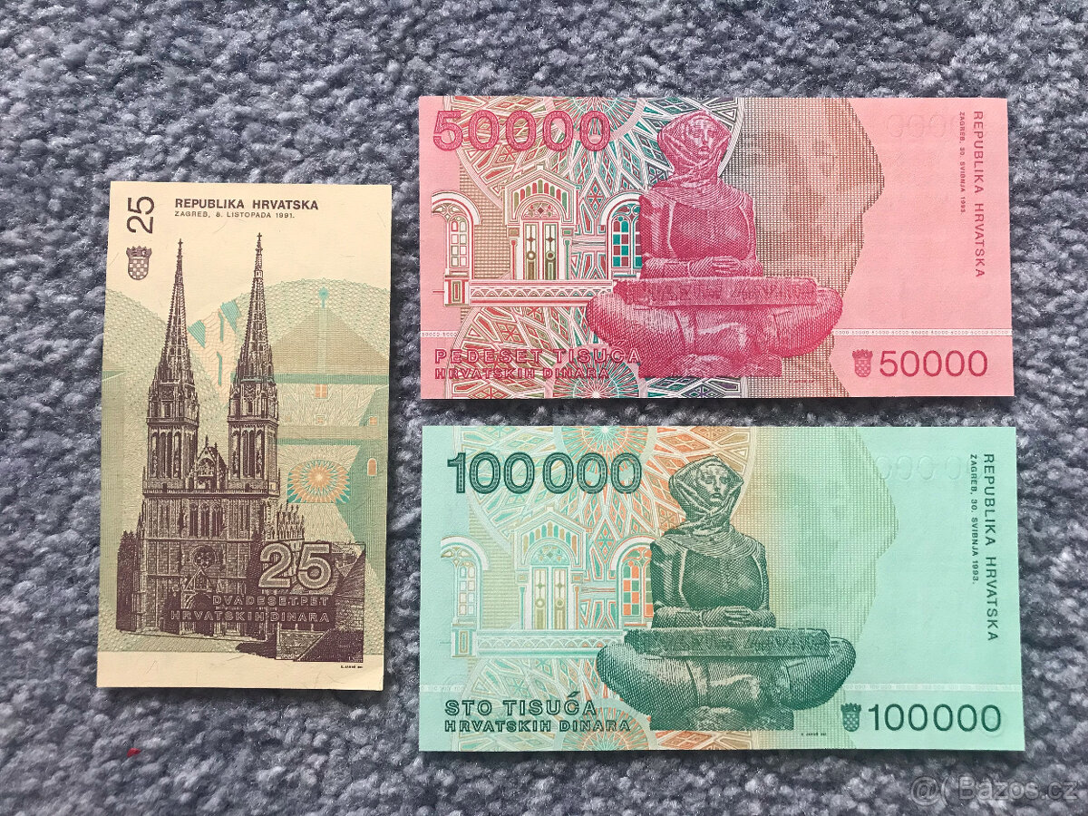 3 bankovky z Chorvatska - 4