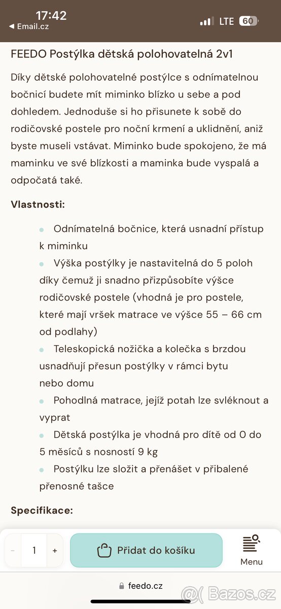 Feedo cestovní postýlka - 4