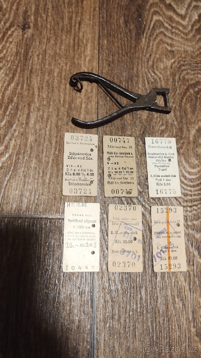 Kleště a 6 ks jízdenek na ČSD - 4