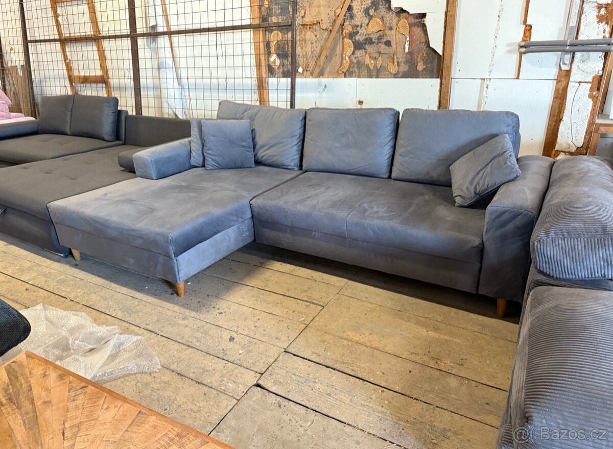 Rohová rozkládací sedačka s úl. pr. NOVÁ 2. jakost - 4