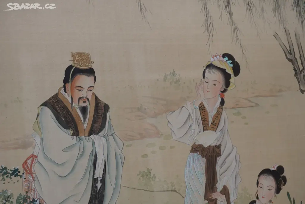 Krásný veliký starožitný malovaný obraz originál - 4