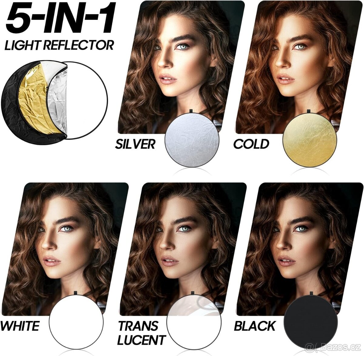 Reflektor - odrazná deska 110cm 5v1 se stativem - 4