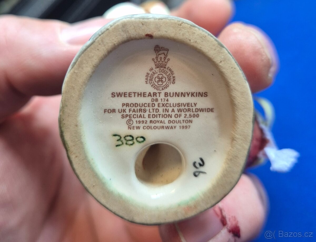 Značková soška zajíce I Love Bunnykins, Made in England - 4