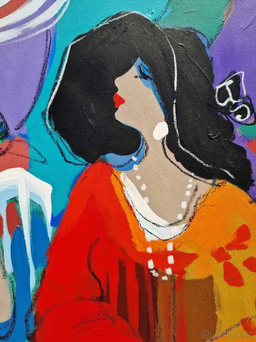 ISAAC MAIMON - Tea Time 1 (Unikat - olejomalba) figurativne - 4