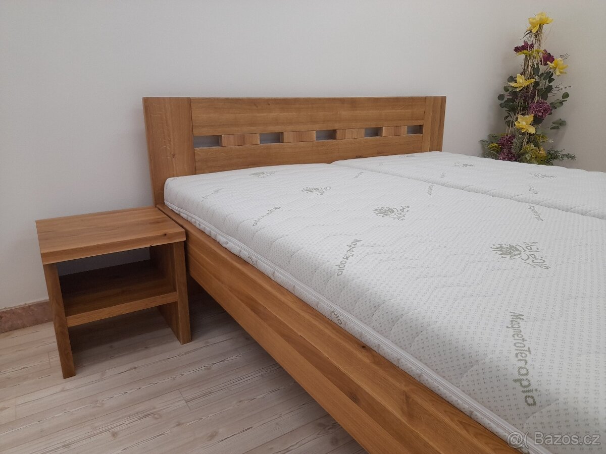 nová masivní postel, Alpský dub, nosnost 700 kg, Odvezu - 4