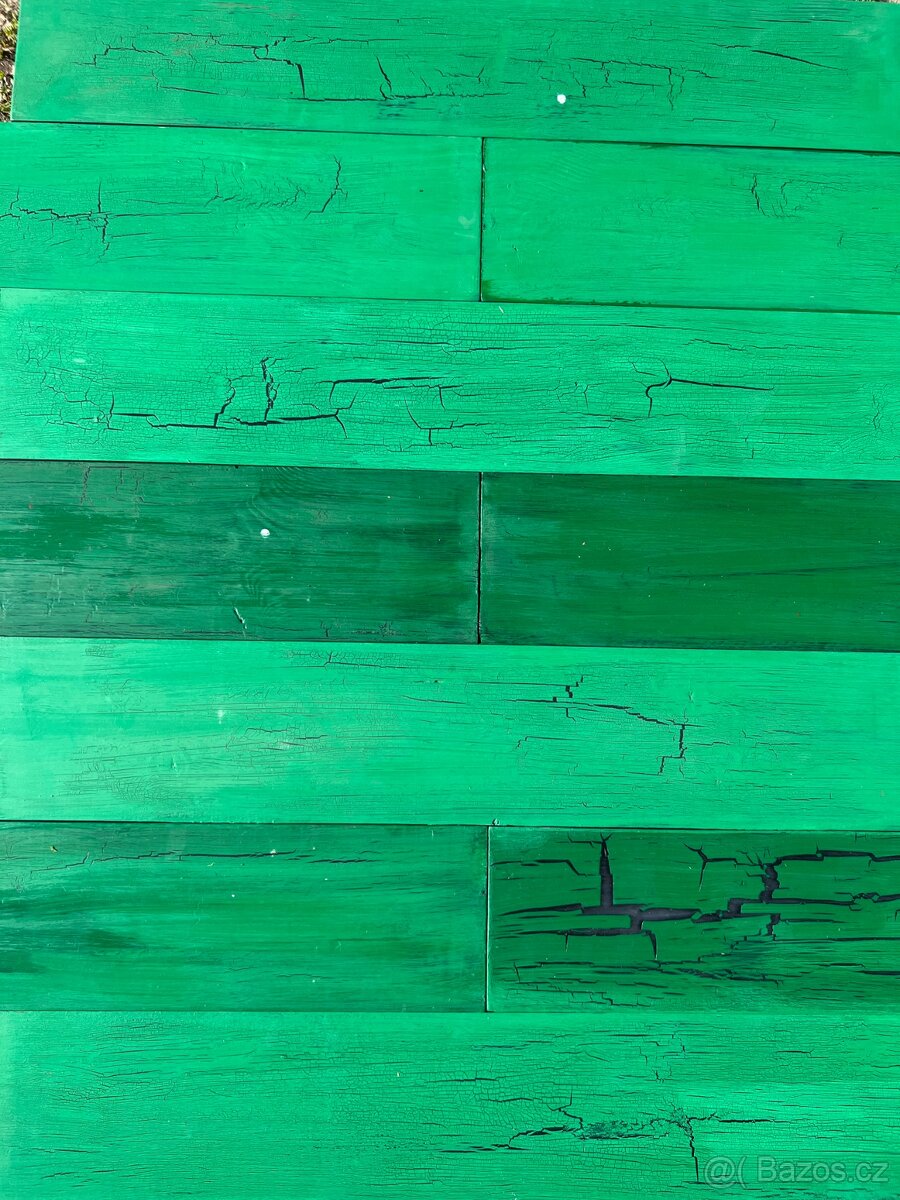 Levný dřevěný obklad Zpuchřelá barva - vintage zelená - 4
