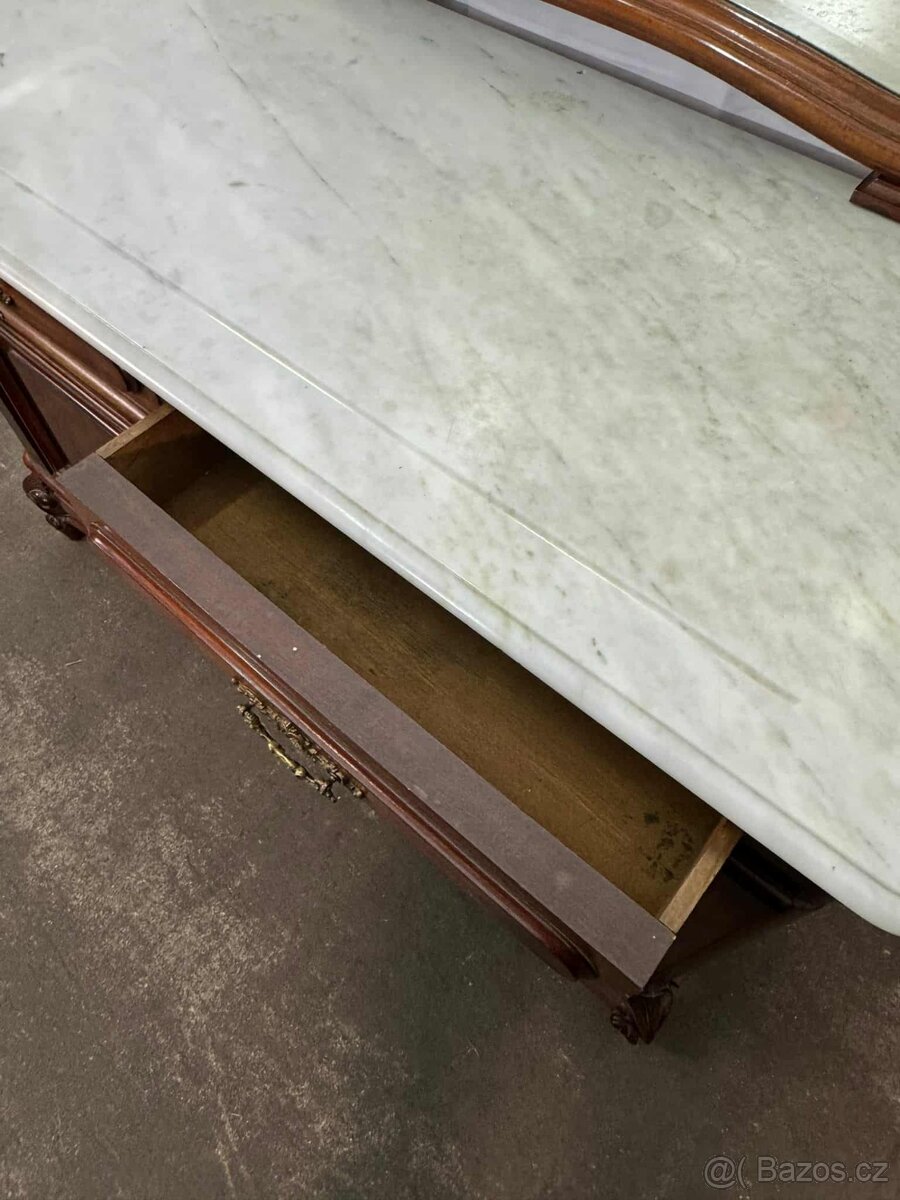 Francouzská komoda s mramorem a zrcadlem (134020) - 4