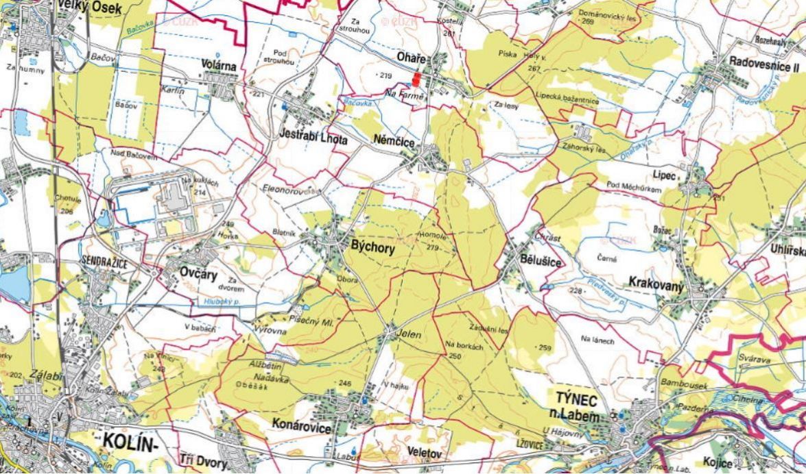 Pozemek, bydlení, prodej, Ohaře, Kolín - 4