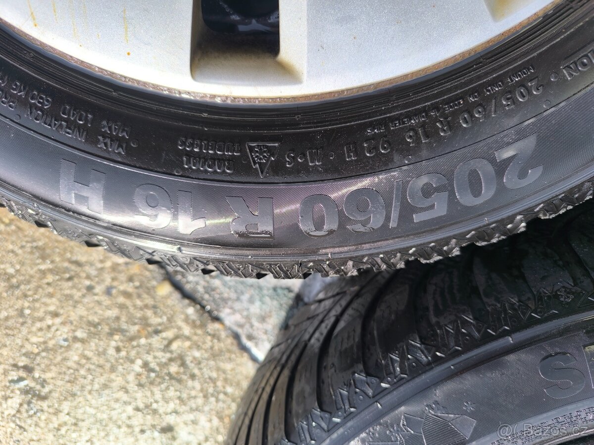 Zimní kola16" Semperit,205/60 r16, Audi, Škoda,VW, - 4
