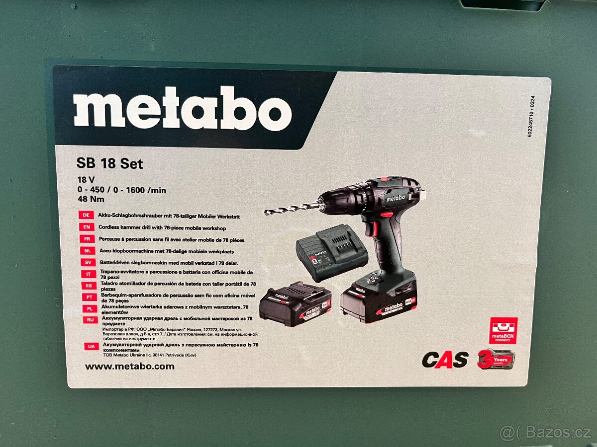 AKU vrtací šroubivák a nářadí metabo sb 18 set - 4