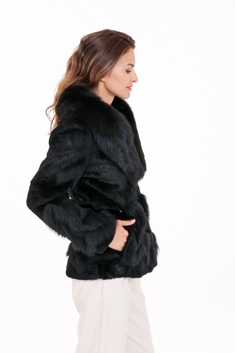 Dámské kožešinové paleto z králíka XL - 4