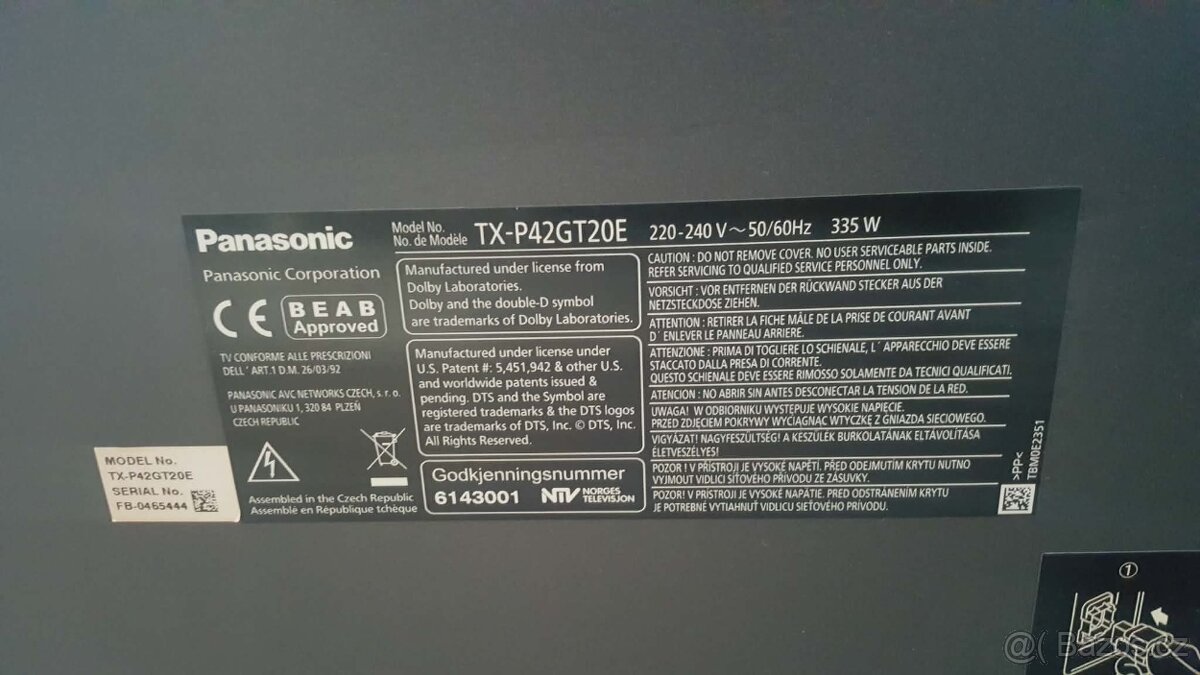 Plazmová televize Panasonic 107cm - 4