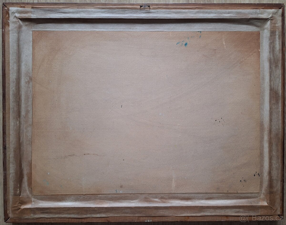 Starožitný obraz zimní krajiny - 4