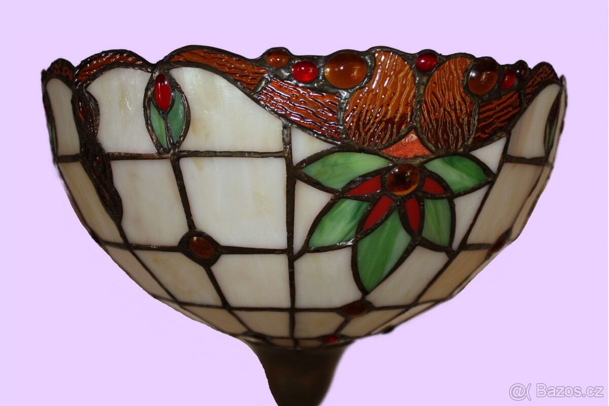 Stojací Tiffany lampa - nová, 2 stínidla - 4