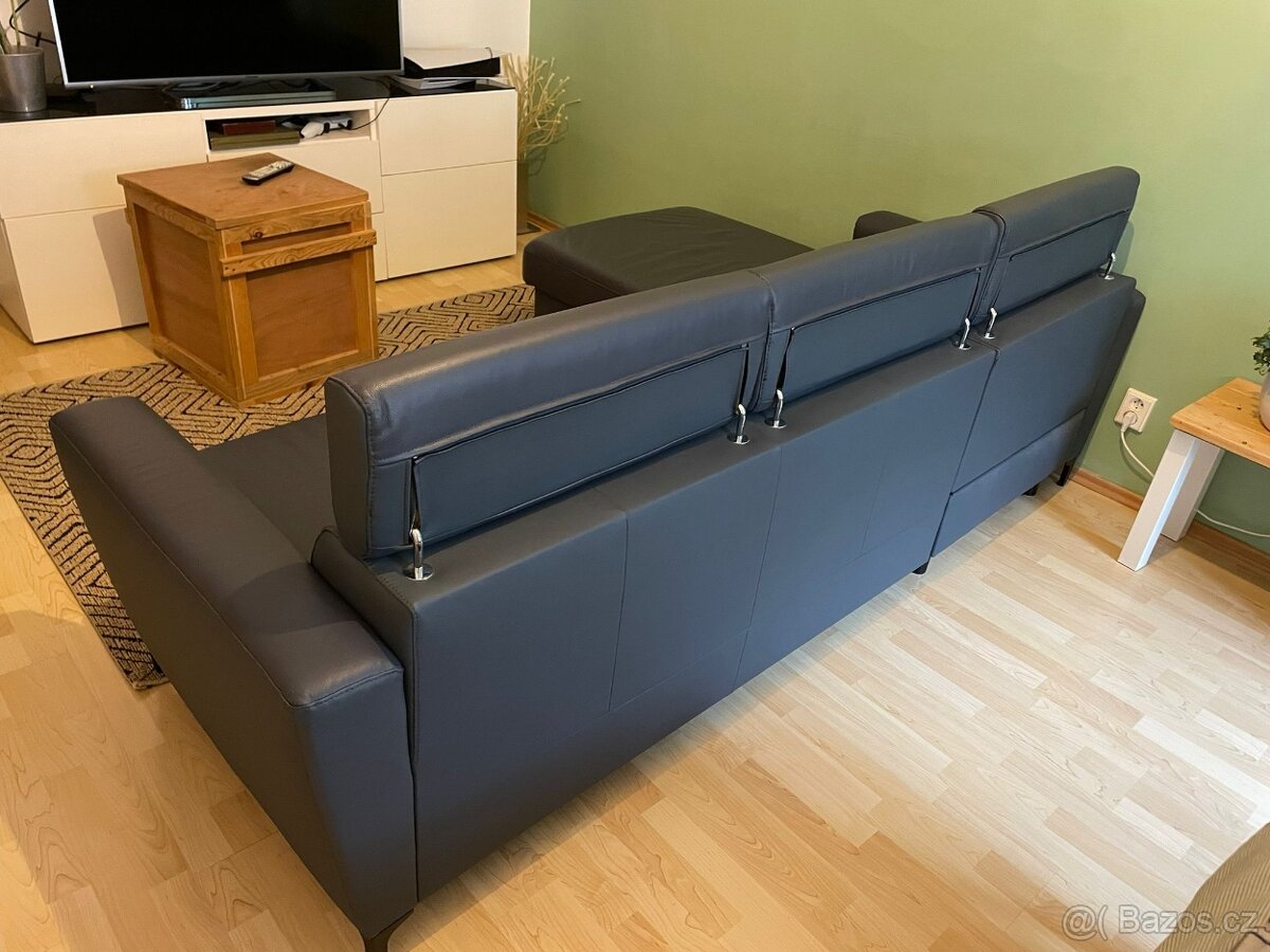 Kožená rozkládací sedačka - 4