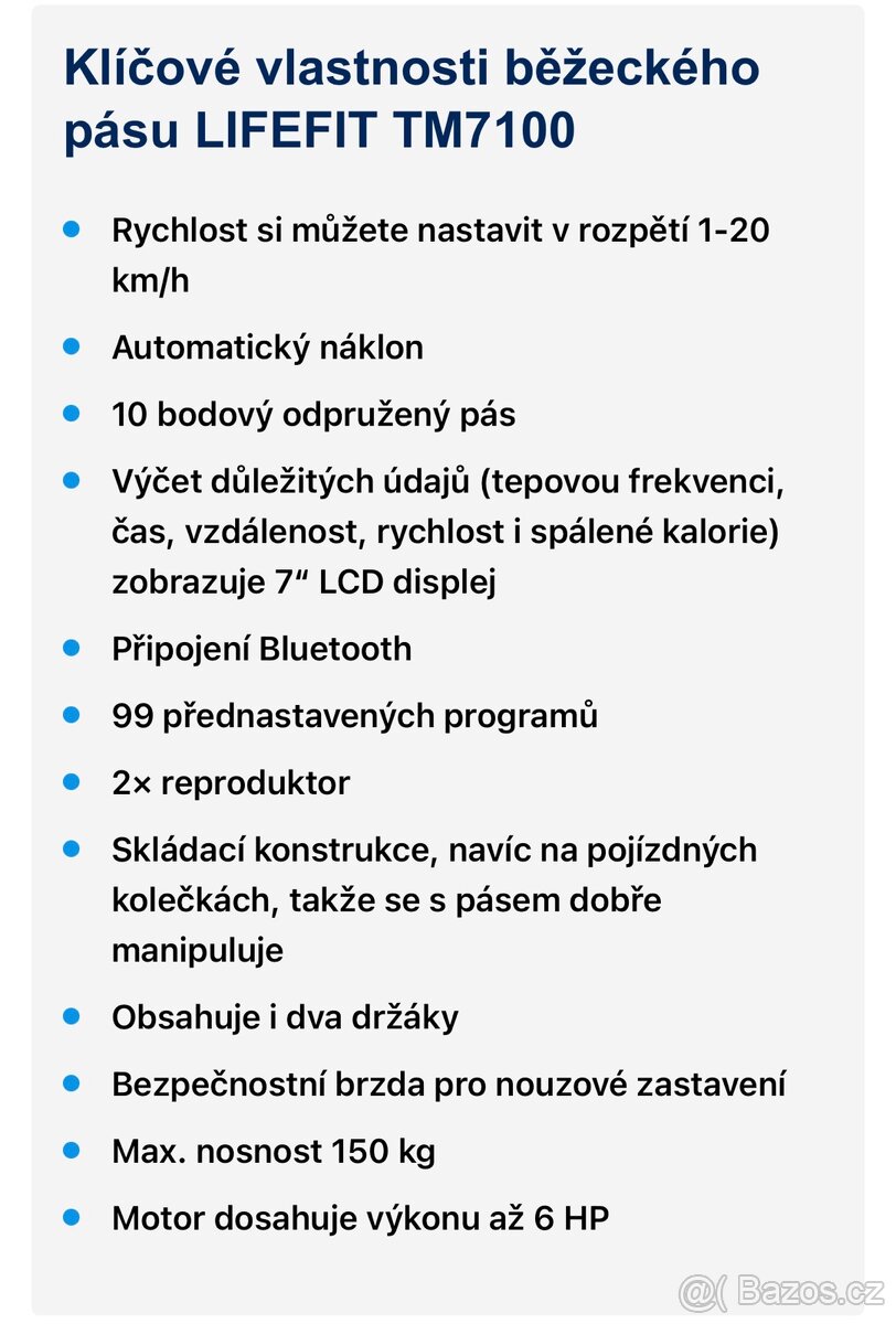 Běžecký pás Lifefit TM7100 - 4