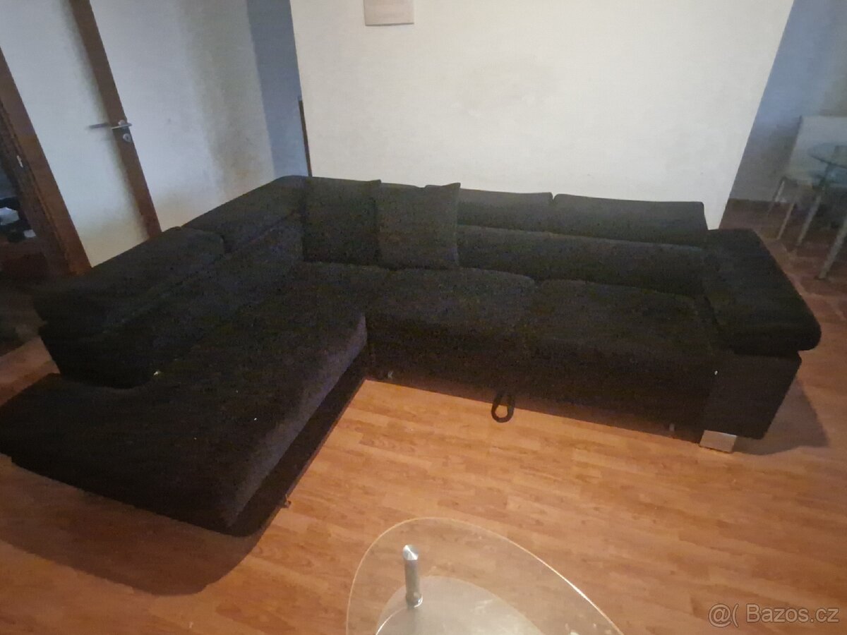 Černá rozkládací sedačka - 4
