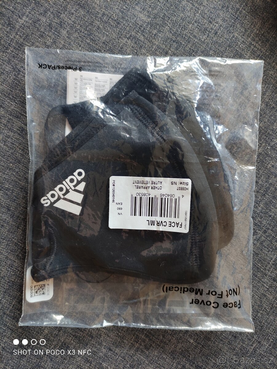 ADIDAS rouška Face Covers 3 in PACK M/L (černá) - 4