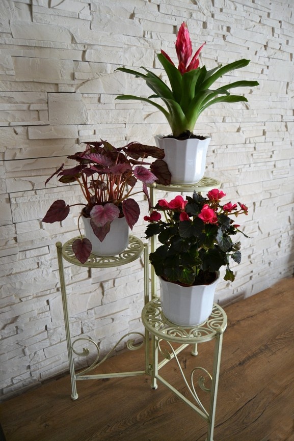 Kovový stojan na květiny 3místný - 4