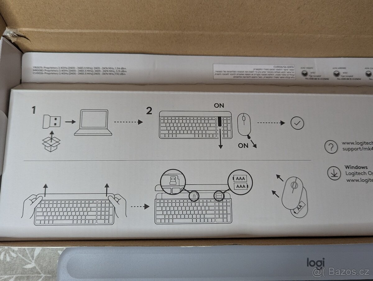 Set Klávesnice a myš Logitech Slim Wireless Combo MK470 - 4