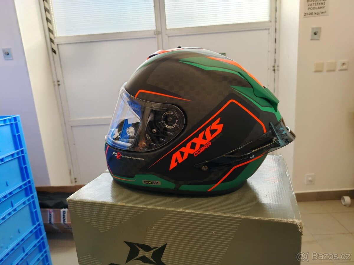 karbonová helma AXXIS COBRA matná zelená M - 4