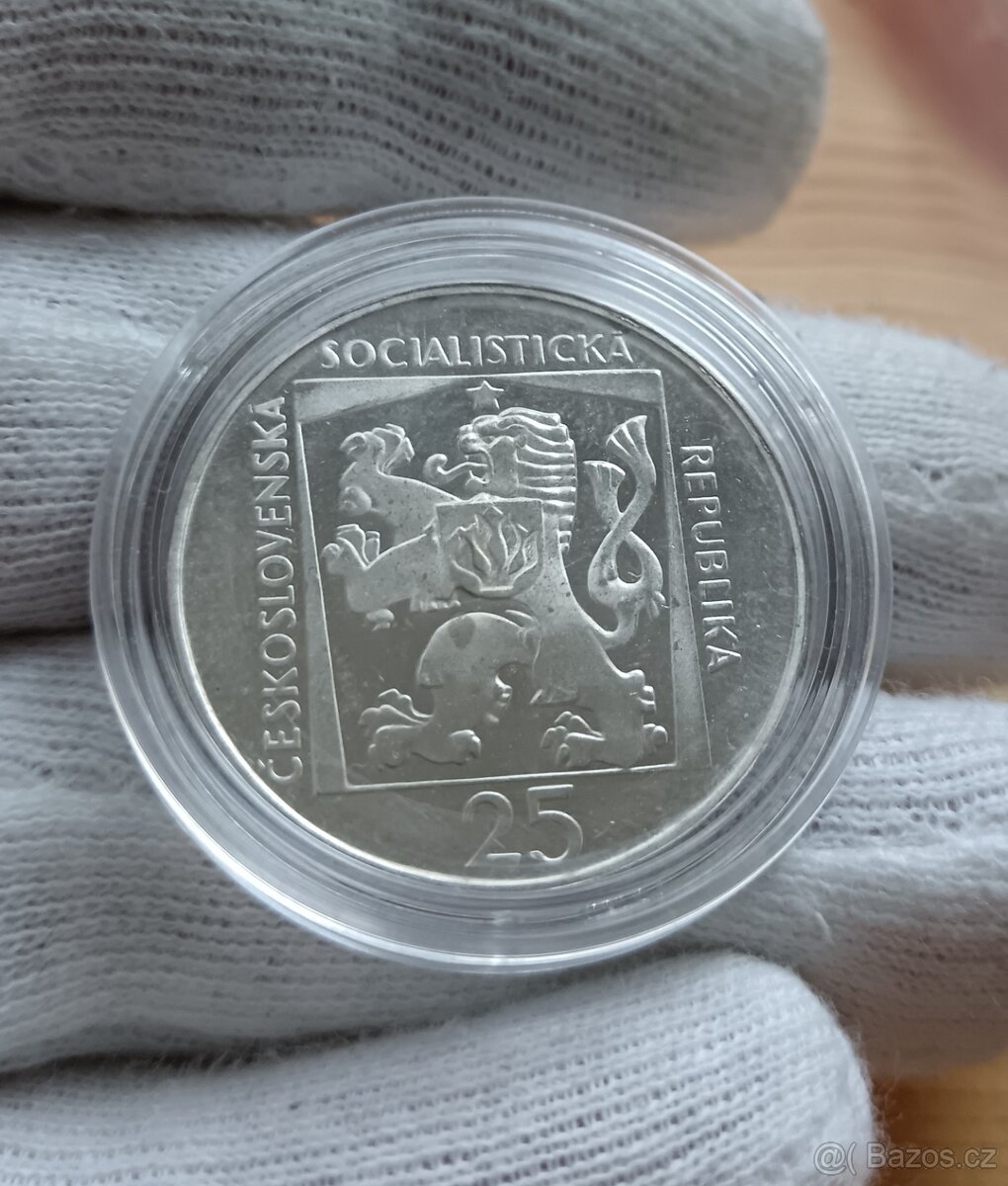AG pamětní 25kčs 1970 Proof provedení Slovenskéivadlo v Brat - 4