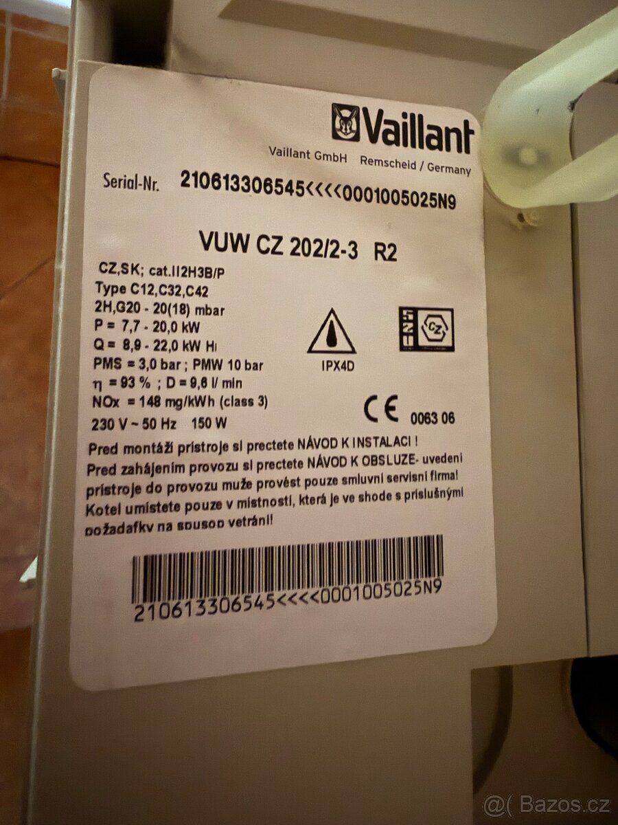 Prodám plynový kotel Turbo, Vaillant - 4