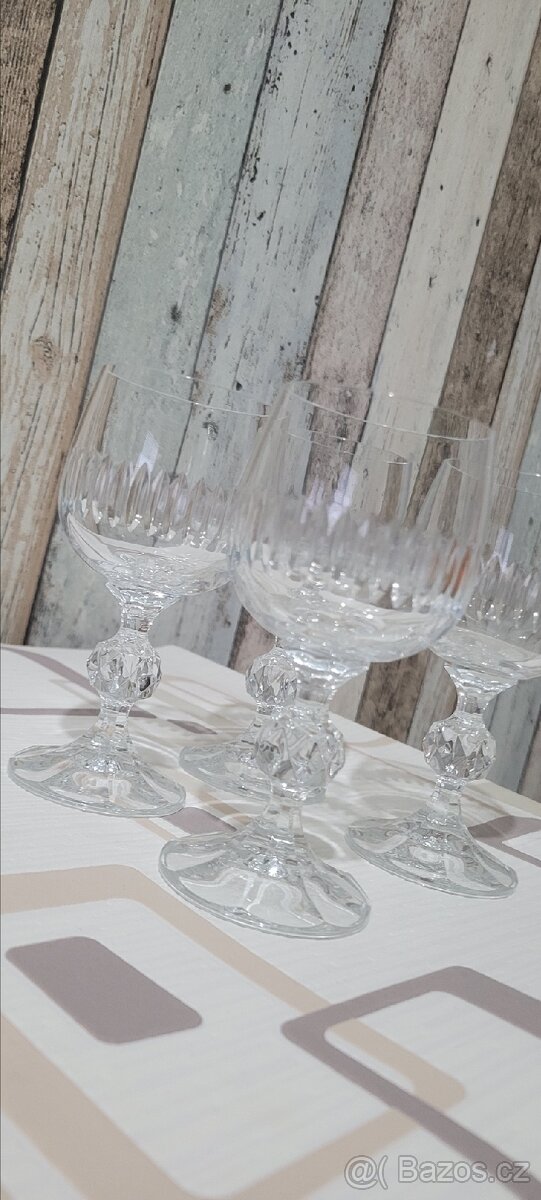 Staré Skleničky na koňak z českého skla - 4