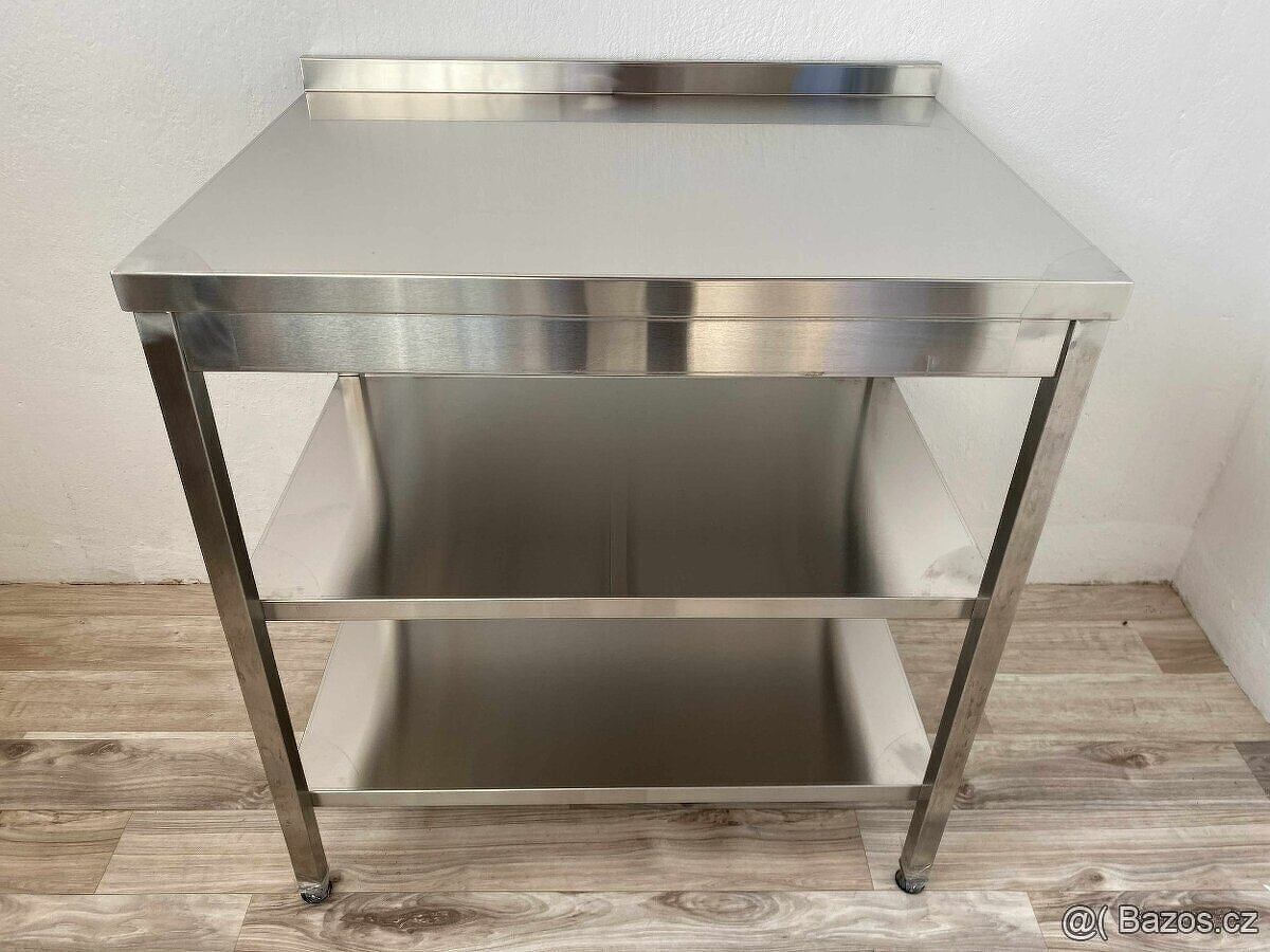Přístěnný nerezový stůl 2 police, různé míry - 4