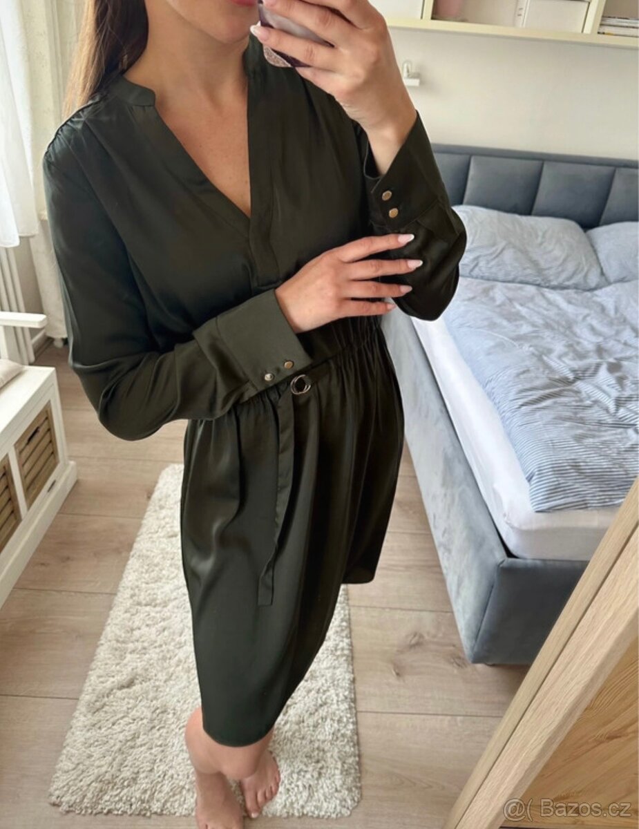 Zelené elegantní šaty H&M - 4