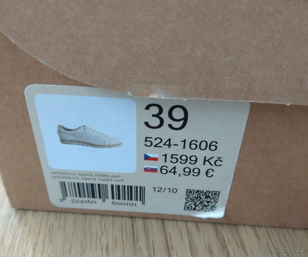 Nové bílé kožené tenisky značka Bata - 4