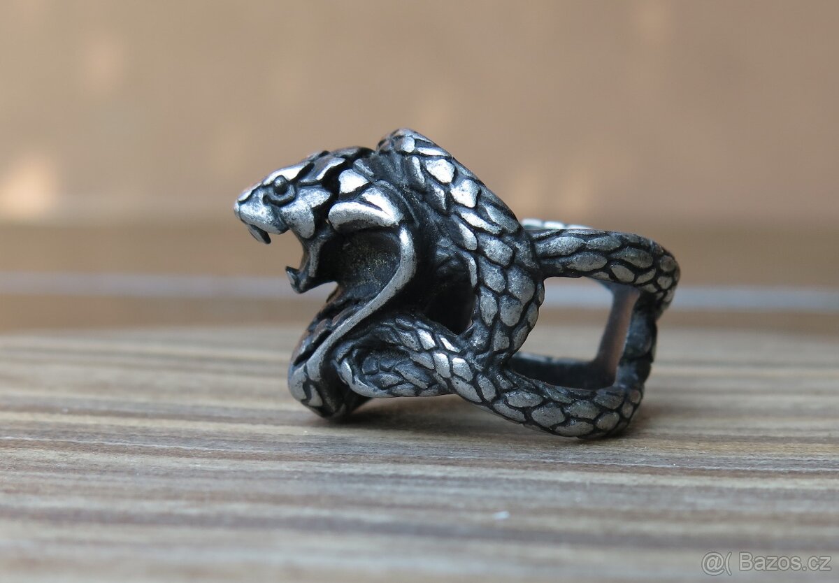 Prsten - gothic - had - kobra - "Moody Mason vel.62" - 4