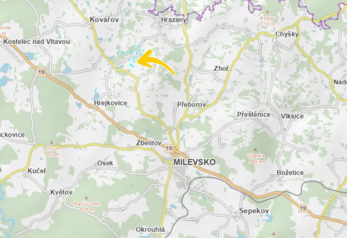 Prodej podílu 3/8 lesa 7 381 m², Hrazany - 4