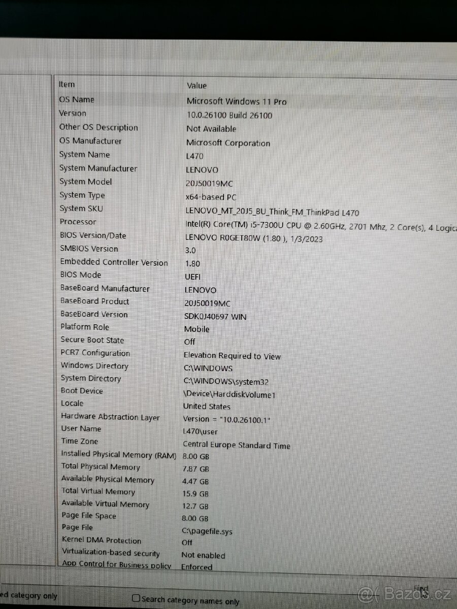 Lenovo L470 i5 8GB SSD 250GB W11 - 4