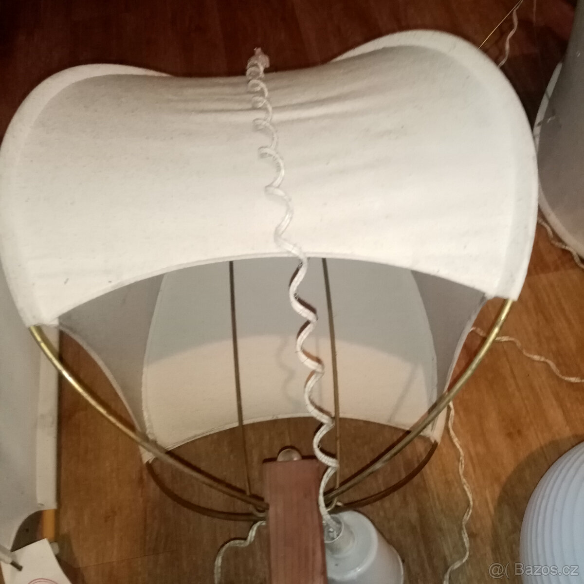 Prodám 5 starých lustrů sklo i látkové - 4
