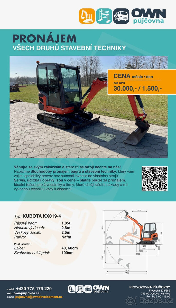 Půjčovna / pronájem / minibagr / bagr - 4