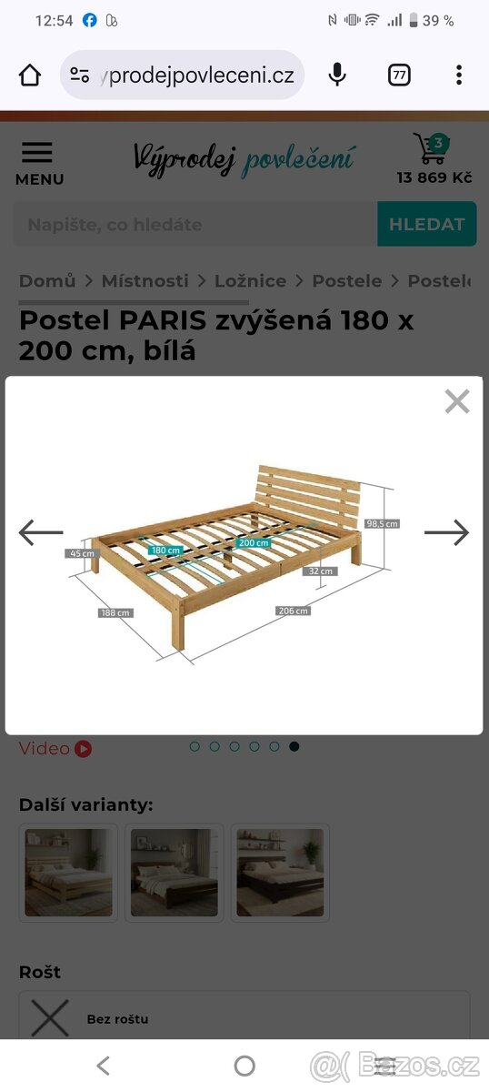 Manželská postel PARIS 180x200 - 4