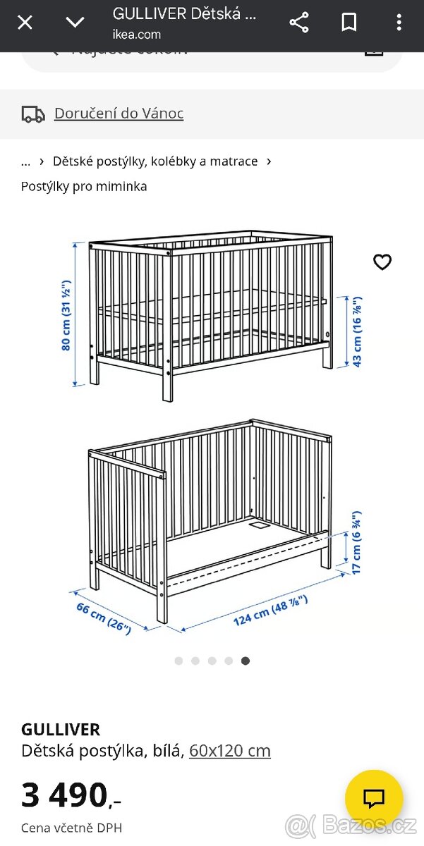 Dětská postýlka 120x60 Ikea Gulliver - 4