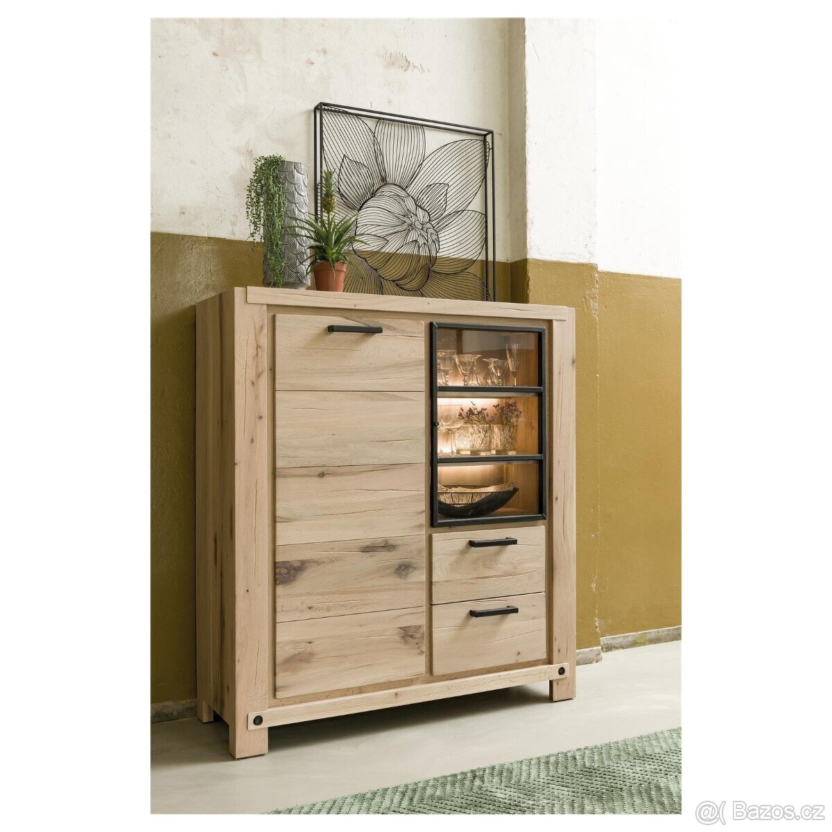 Dřevěná dubová skříň MAITRE – masiv/dub - 4