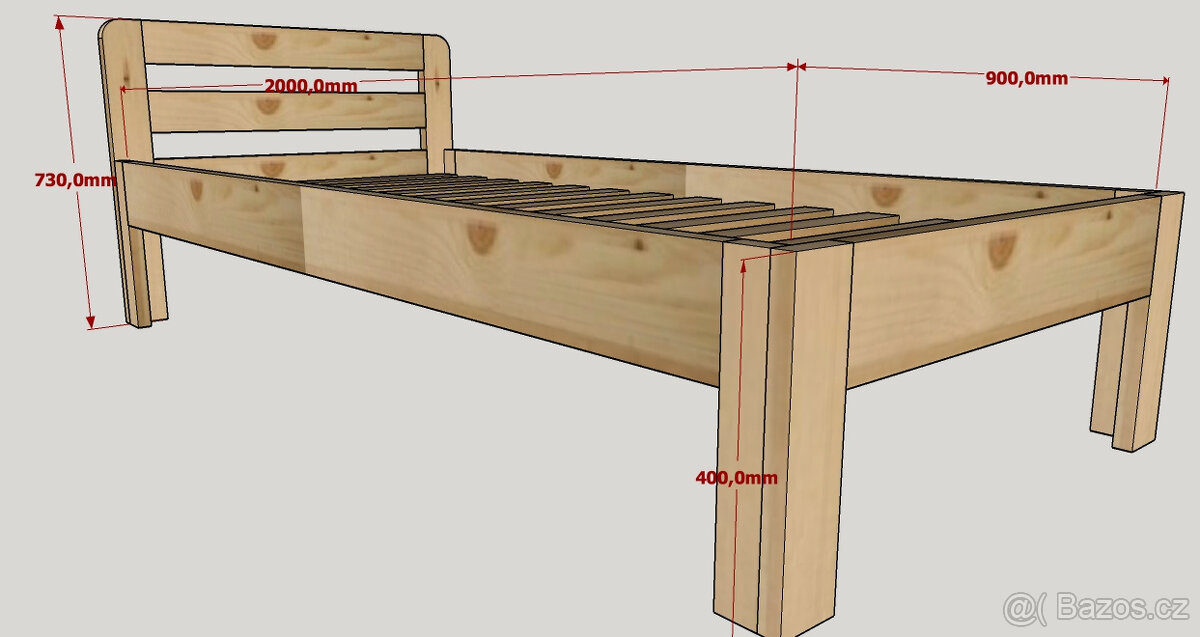 Jednolůžková postel - 4