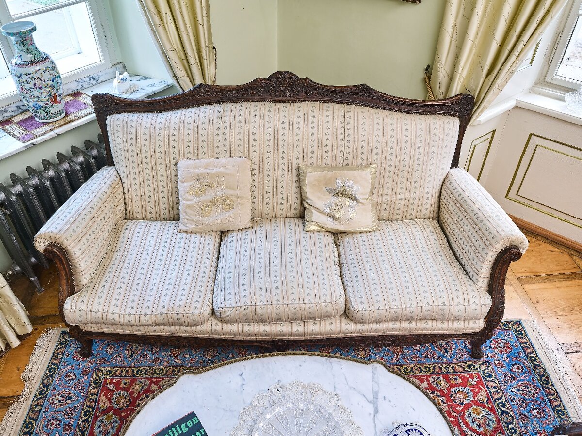 Vyřezávaná starožitná sedací souprava Ludvík XV - 4