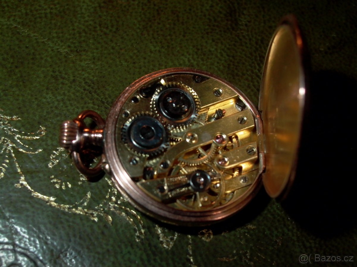 Zlate 8 karát kapesní hodinky UNION HORLOGERE - 4