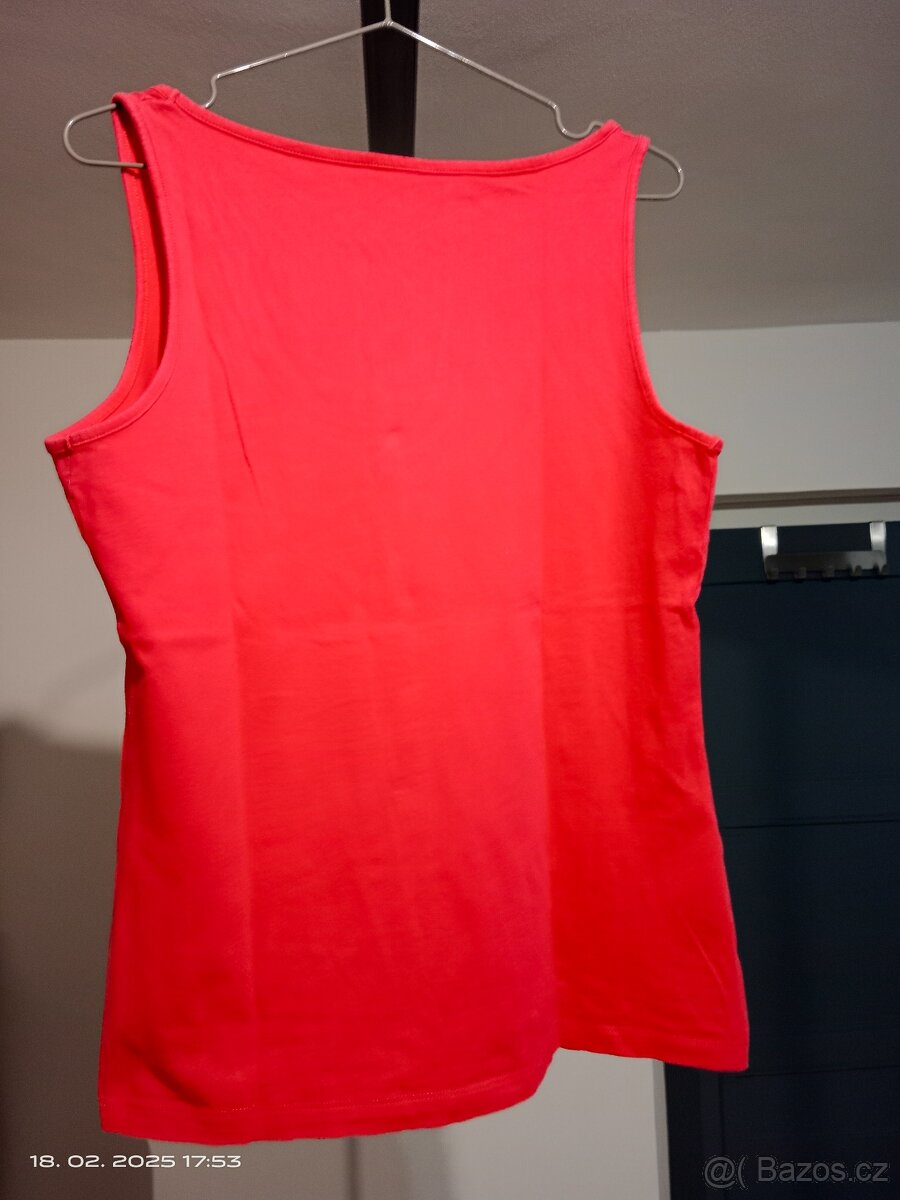 Růžové tílko s mini náprsní kapsičkou - 4