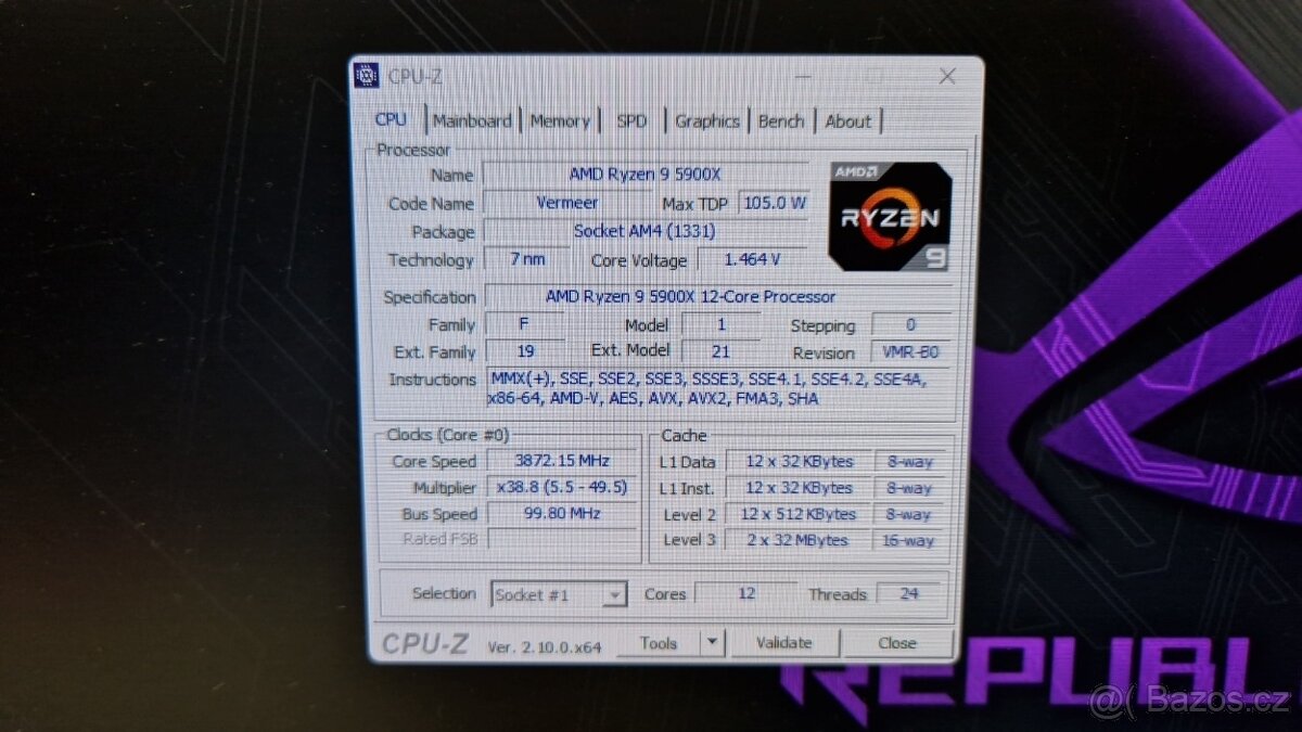 ❰ CPU | AMD Ryzen 9 5900x, AM4, 12 jader, 64MB L3 cache ❱ - 4