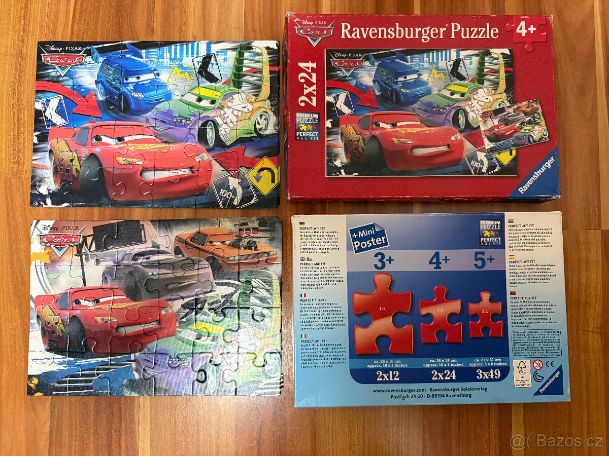 Puzzle Auta: Blesk McQueen, D.J. & Wingo 2x24 - 4