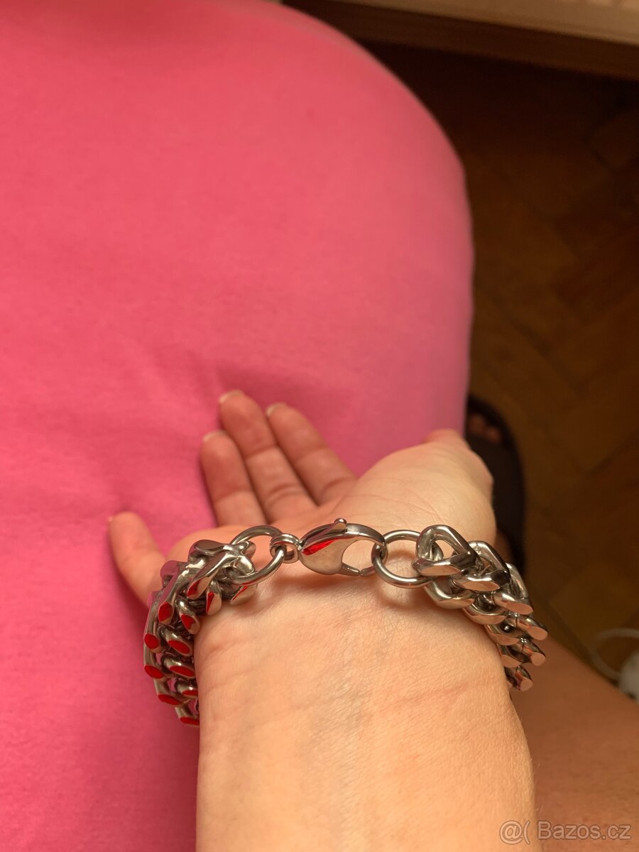 Krásný stříbrný náramek Nový - 4