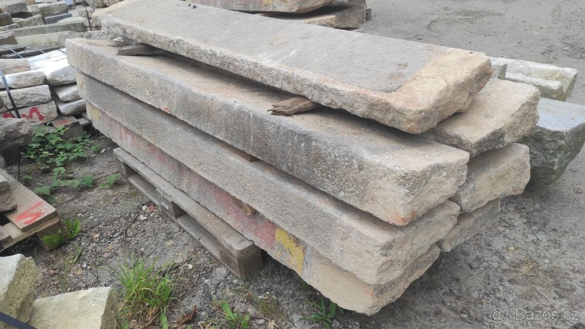 Staré kamenné schody, žulové schody, schod, 20 ks - 4