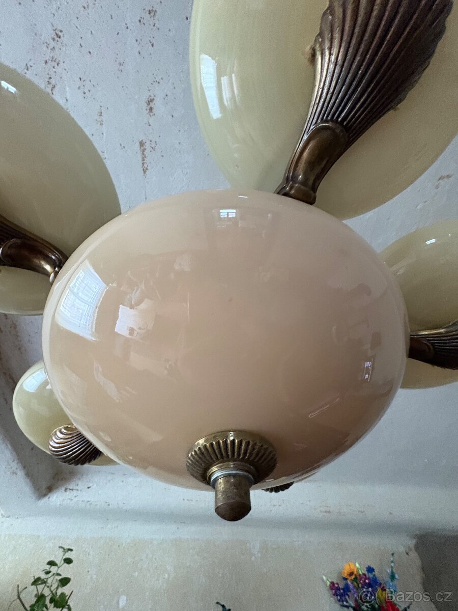 Starožitný mosazný lustr - 4